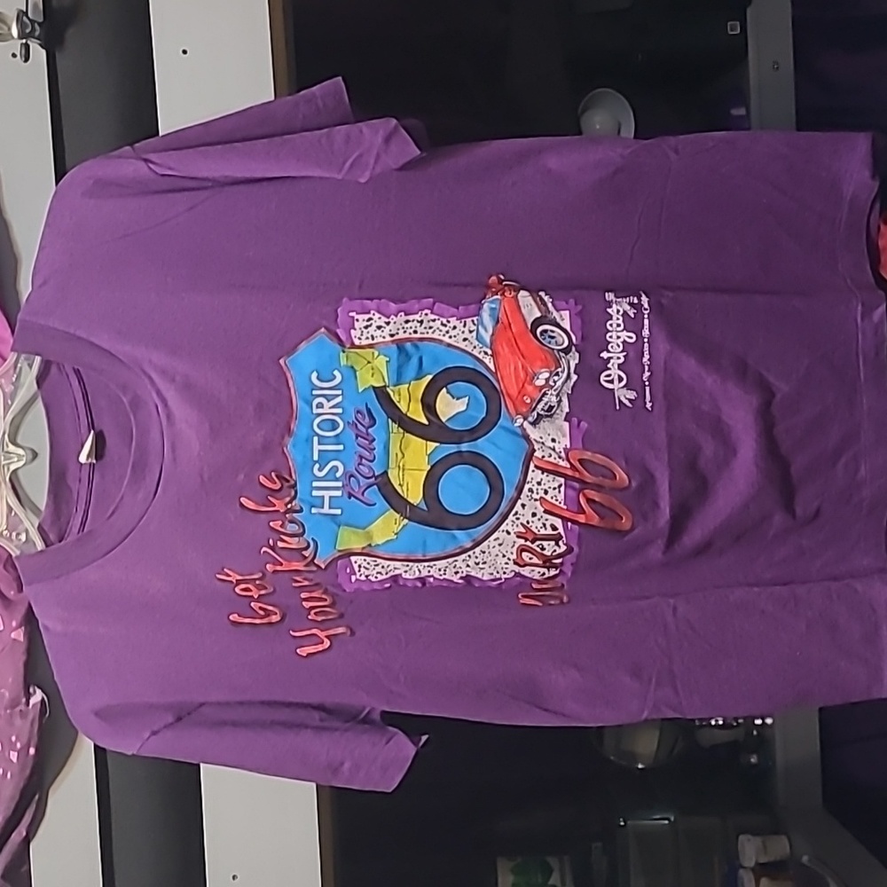 PURPLE ladies tee Classic Route 66, size Large